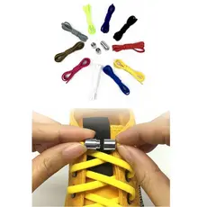 Cadarço de Tenis Elástico Fecho Metal Sem Laço - Não Amarre Adulto Infantil / Lock Laces colorido