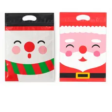 Sacolinhas Natalinas Herméticas Zip 23x15cm Papai Noel Boneco Neve Brindes Lembrancinhas Festa Kit