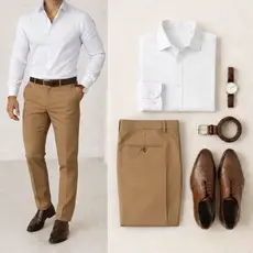 Kit Camisa Social Masculina e Calça Social Reta Tradicional Premium Tam Do 36 Ao 48