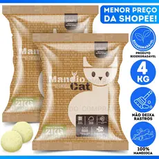Areia De Gato Mandiocat Biodegradável Mandioca Grão finos Para Gatos - OFERTA