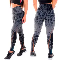Calça Legging Feminina Cintura Alta Mescla Printed 0%transparente Yoga Moda Feminina Fitness