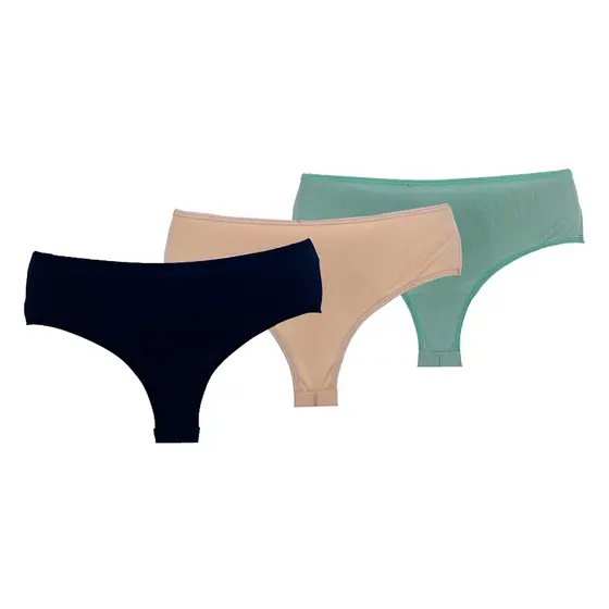Kit 03 Tangas Calcinhas Fio Duplo  Microfibra Lingerie Moda Íntima