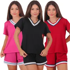 Kit 3 Pijamas Feminino Carioca Manga Curta