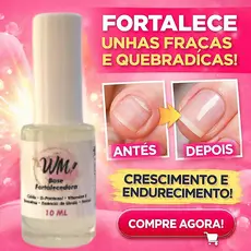 Base Fortalecedora Wm Unhas Fracas  Quebradiças Crescimento Rápido Endurecedora Cálcio Queratina