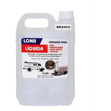 Lona Liquida Cor Branca Galão 5 L Veda Vazamento Teto Motor Home Baú De Caminhão Ônibus Calhas Lajes