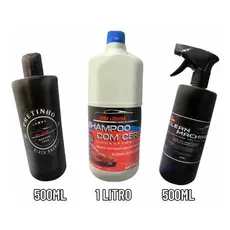 Kit Limpeza Do Carro Shampoo Pneu Pretinho E Clean Machine Cheirinho De Carro Acessórios Para Carro.