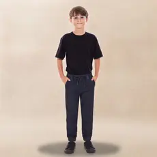 Calça Jogger Jeans Infantil Masculina Tam 6 ao 16 Preto Bege Jeans Médio Escuro
