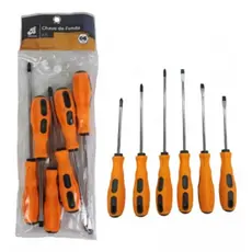 kit De Chave Fenda e Philips com 6 unidades imantada