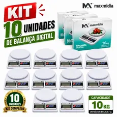 Balança digital de cozinha Kit 10 unidades Balança de cozinha maxmidia 10 kilos