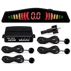 Sensor de Estacionamento 4 Pontos Universal com Display de LED Colorido Preto