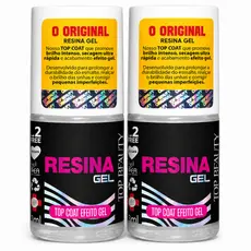 Kit 2 Top Coat Resina Gel Top Beauty