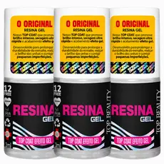 Kit 3 Top Coat Resina Gel Top Beauty