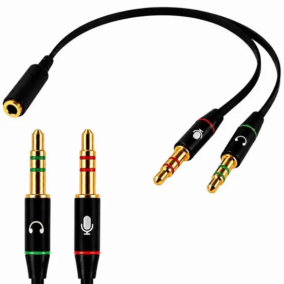 Cabo Adaptador P3(p2 Combo)p/ Fone E Microfone Headset 20cm