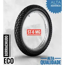 Pneu 90/90-18 Traseiro Aro 18 Titan Fan Cg Start 125 150 160 90/90-18 Aro 18 Alta Qualidade BORRACHUDO - ST6 MG