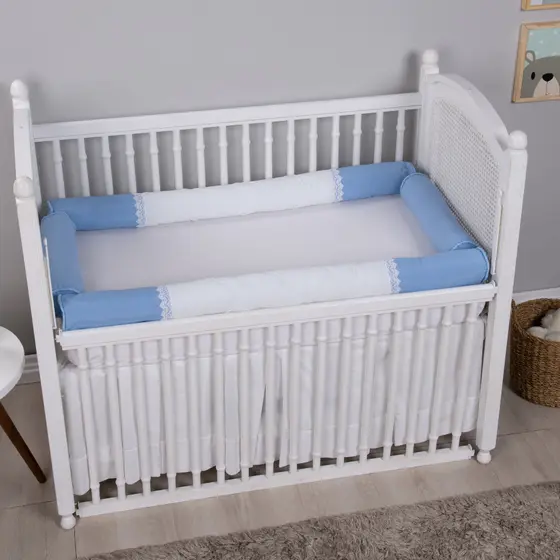 KIT ROLINHO DE BERÇO GUIPIR AZUL BEBÊ