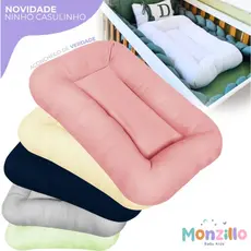 Ninho Casulinho 100% Algodão Extra Macio Recém Nascido Bebê Liso e Estampado