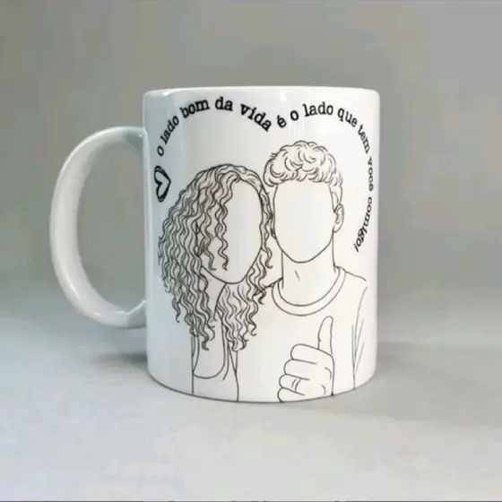 Caneca Line Art Personalizada - Caneca Dia dos namorados personalizada - Caneca Personalizada