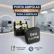 Porta Ampolas 10ml | Estojo Organizador Magnético Super Forte para 4 Ampolas | Personalização
