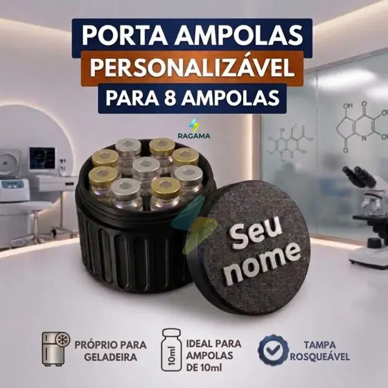 Porta 8 Ampolas 10ml | Porta Hormônio | Lander e King