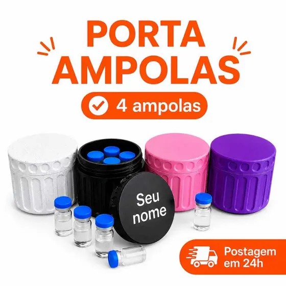 Porta Ampolas 3ml 4 Ampolas Tirze Estojo Organizador Personalizado Tampas grátis