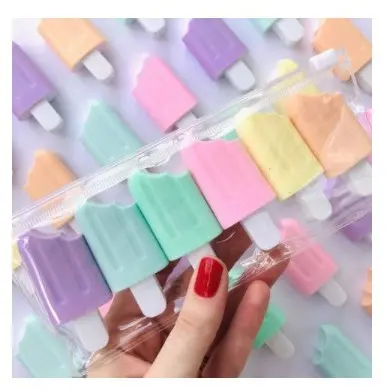kit 6 Caneta Mini Marca Texto Sorvete Picolé Fofo
