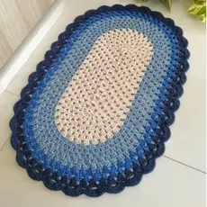 Tapete avulso/tapete de crochê/tapete oval/70x42 cm artesanal, para quarto, sala, banheiro e cozinha