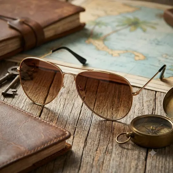 Óculos de Sol Aviador Proteção UV400 LENTES MARROM DEGRADÊ Unissex – Lente Escura Estilo Clássico