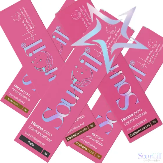 Nova Henna Sobrancelhas Sourcil 3,0 G Fixador com Biotina Brow Lamination Sem PPD Alta Fixação e Pigmentação