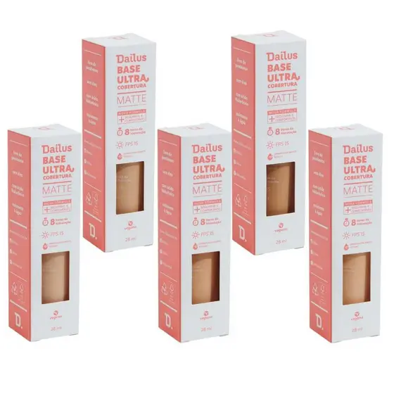 Dailus Base Liquida Ultra FPS 15 Ácido Hyalurônico Cobertura Completa