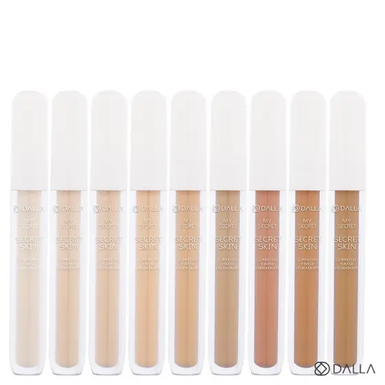 Dalla Corretivo e Base Matte Hidratante Secret Skin My Secret - Alta Cobertura Nano Q10 Peptideos Esqualano Vegetal