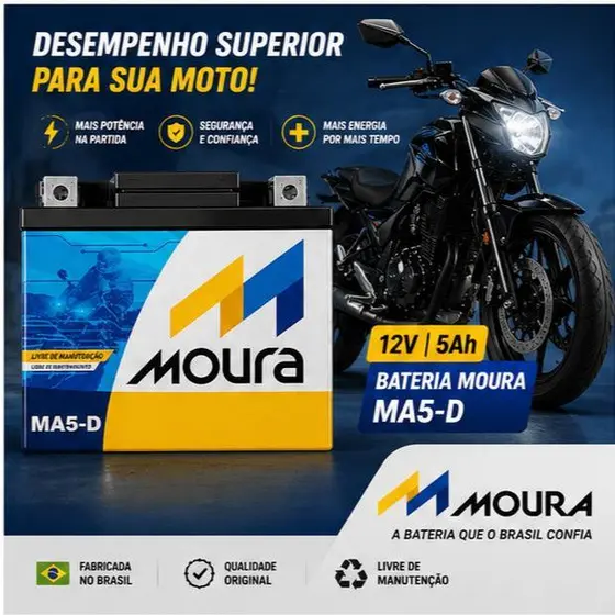 Bateria Moto Titan Fan Biz Bros Fazer 125 150 160 Mix Flex