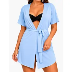 Saída de Praia Kimono Preto Malha Segunda Pele Capelini