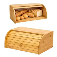 Porta Pães Tampa Retrátil de Bambu Ecokitchen Mimo Style