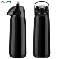 Garrafa Térmica Air Pot 1,8L Slim Pressão Invicta Preta Café Chá