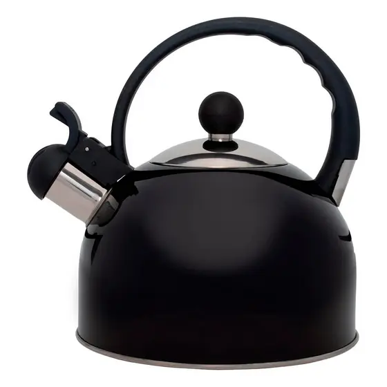 Chaleira Bule De Chá Com Apito Inox Indução Roma 2 Litros Fervedor Cozinha Moderna Premium