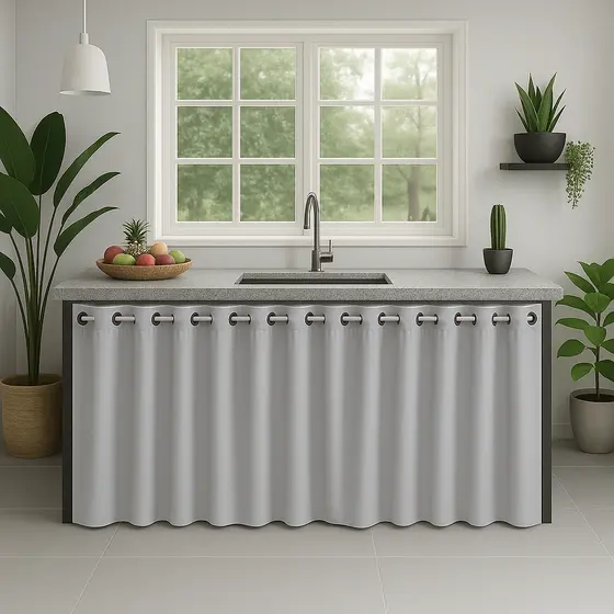 Cortina Pia De Cozinha Pvc Impermeavel E Antimofo 2,80x0,80