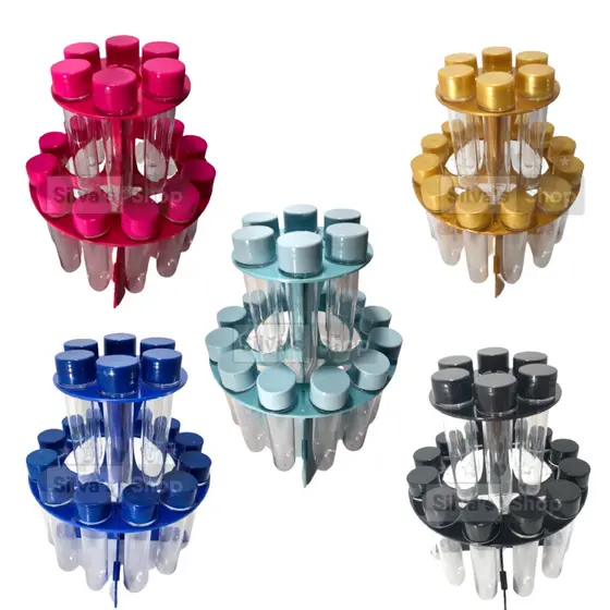 Kit Porta Tempero - Condimento / Suporte para Tubetes + 18 Tubetes
