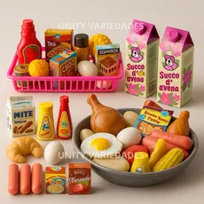 Kit Brinquedos Menina Menino 31 Pc Comidinha Infantil Mercadinho Comidas Panelinha Brinquedo Cozinha