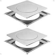 Kit 2 Ralo Click 10x10 Quadrado Inteligente com Porta Grelhas Cromado