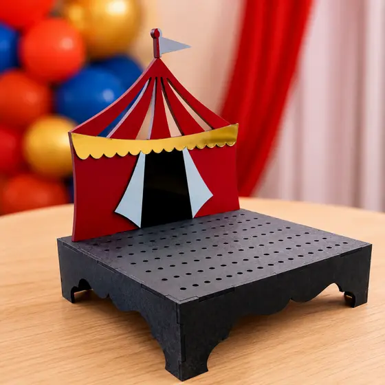 Bandeja MDF Tema Circo Infantil Decorativa para Festa Aniversário Mesa de Doces Personalizada