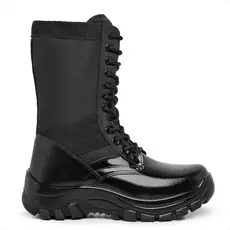 Coturno Militar Extra Leve Couro Legítimo Com Zíper Lateral + Palmilha em Gel