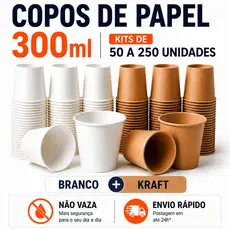 Kit Copo De Papel Biodegradável 300ml Térmico Café Chá Leite
