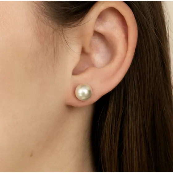 1 Par de Brincos Modelo Pérolas Coloridas Elegante com Tarracha 6mm Biju