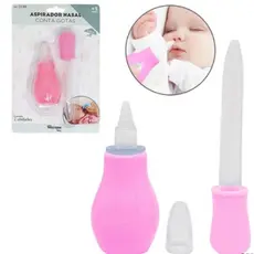 Aspirador Nasal Baby Care Silicone Conta Gotas Rosa Western Cs-8R