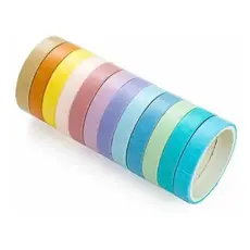 Fita Adesiva Scrapbook Washi Tape Pastel Mj C/12