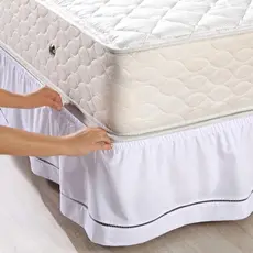 Saia Para Cama Box 100% Poliéster Em Detalhe Ponto Palito Microfibra 180 Fios