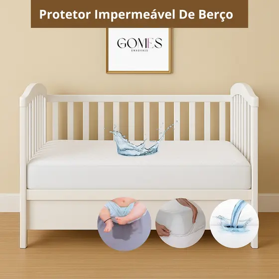 Capa Protetora De Colchão Impermeável Para Bebe Berço Anti Mofo