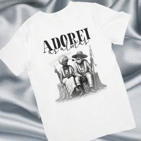 Camiseta Premium 100% Algodão Umbanda Candomblé Adorei as Almas Aruanda Envio Imediato Axé