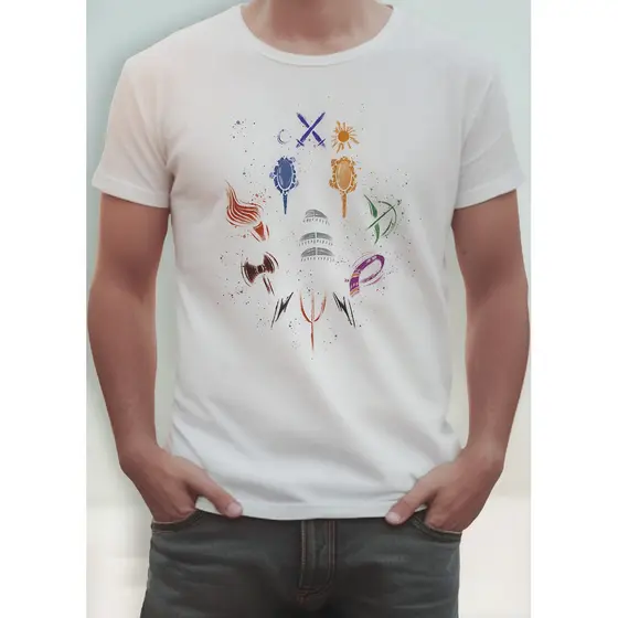Camiseta Umbanda Orixás Unissex Algodão Preto Fé Axé Estampa