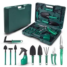Kit Jardinagem 10 Peças Jogo Ferramentas Grama Corta Galhos Maleta Pá Poda Jardim